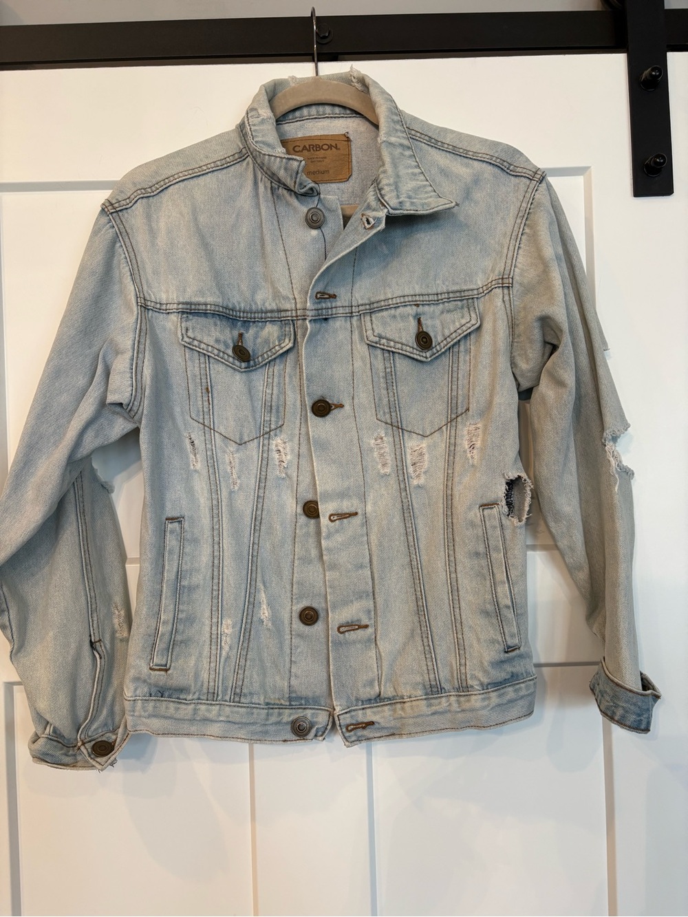 Carbon Light Blue Distressed Denim Jacket